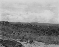 Vista tirada do alto, perto do morro Naboeiro, na estrada Rondonópolis em Poxoréu em direção norte (MT)