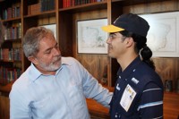 Presidente Luiz Inácio Lula da Silva e o recenseador que o entrevistou para o Censo demográfico 2010