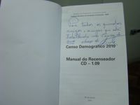 Mensagem autografada do Presidente Luiz Inácio Lula da Silva para o Manual do recenseador do Censo demográfico 2010