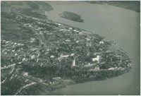 Vista aérea da cidade : Rio São Francisco : Penedo, AL