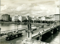 Ponte Maurício de Nassau : Rio Capibaribe : [vista panorâmica da cidade] : Grande Hotel : Recife, PE