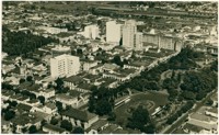 Vista aérea da cidade : Praça XV de Novembro : Ribeirão Preto, SP