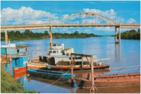 Porto de Cuiabá : Rio Cuiabá : Ponte [Júlio Müller] : Cuiabá, MT