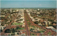 Vista aérea da cidade : Avenida Brasil : Cascavel, PR