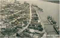 [Vista aérea da cidade : Porto de Itajaí : Rio Itajaí-açu] : Itajaí, SC