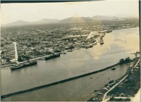 Rio Itajaí-açu : Porto de Itajaí : vista aérea da cidade : Itajaí, SC