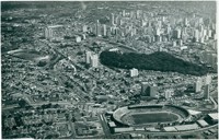 Vista aérea da cidade : Estádio Moisés Lucarelli : Bosque dos Jequitibás : Estádio Brinco de Ouro da Princesa: Campinas, SP