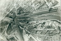 Vista aérea da cidade : Entroncamento Ferroviário : Bauru, SP