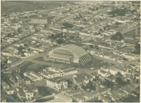 Vista aérea da cidade : Ginásio Municipal de Esporte Doutor Gualberto Moreira : Sorocaba, SP