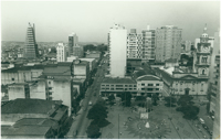 [Vista panorâmica da cidade] : Rua São Bento : Praça Coronel Fernando Prestes : Catedral Metropolitana de Sorocaba : [Torre] : Sorocaba, SP